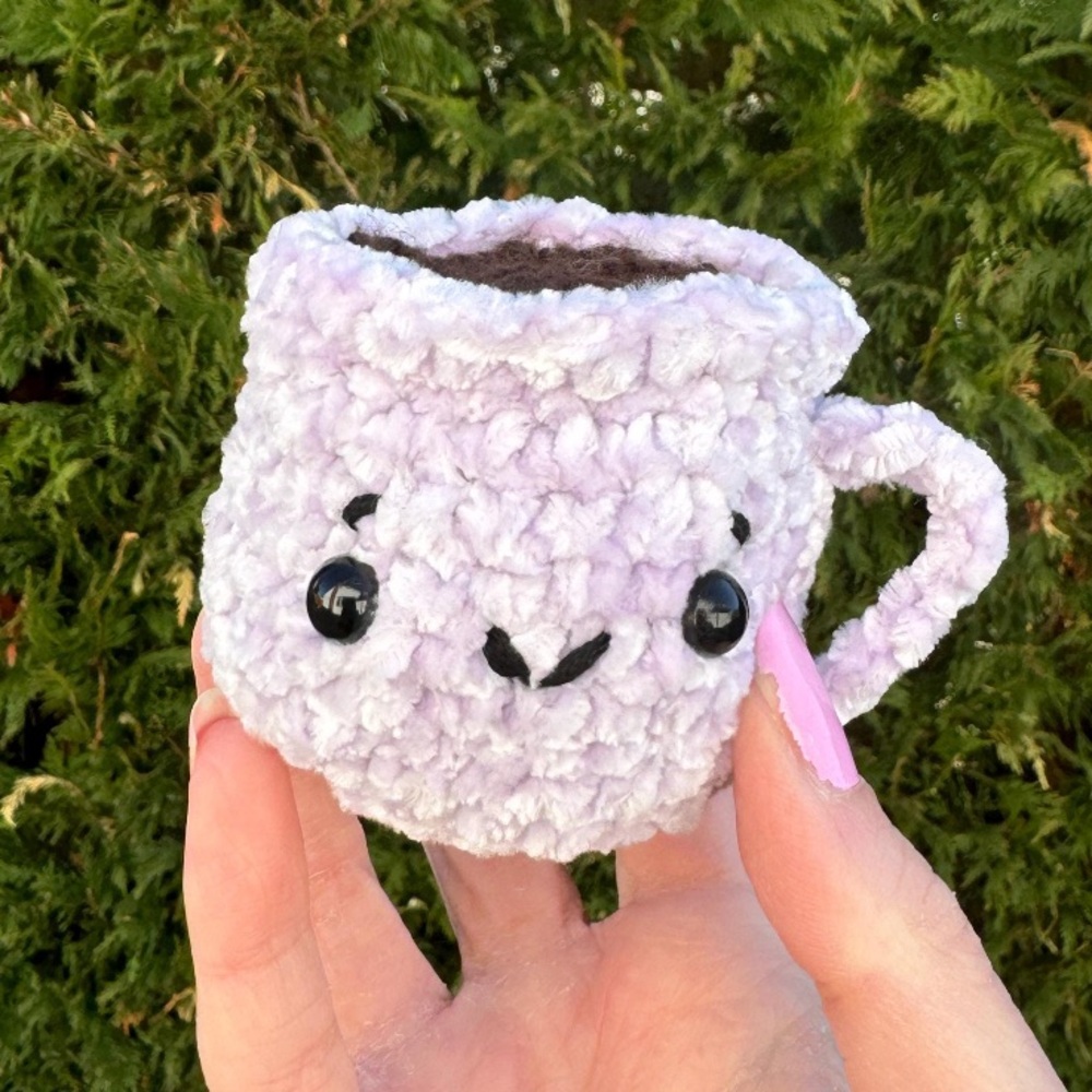 Handmade Coffee Cup Amigurumi Crochet Plushie Cute Amigurumi Stuffed Toy